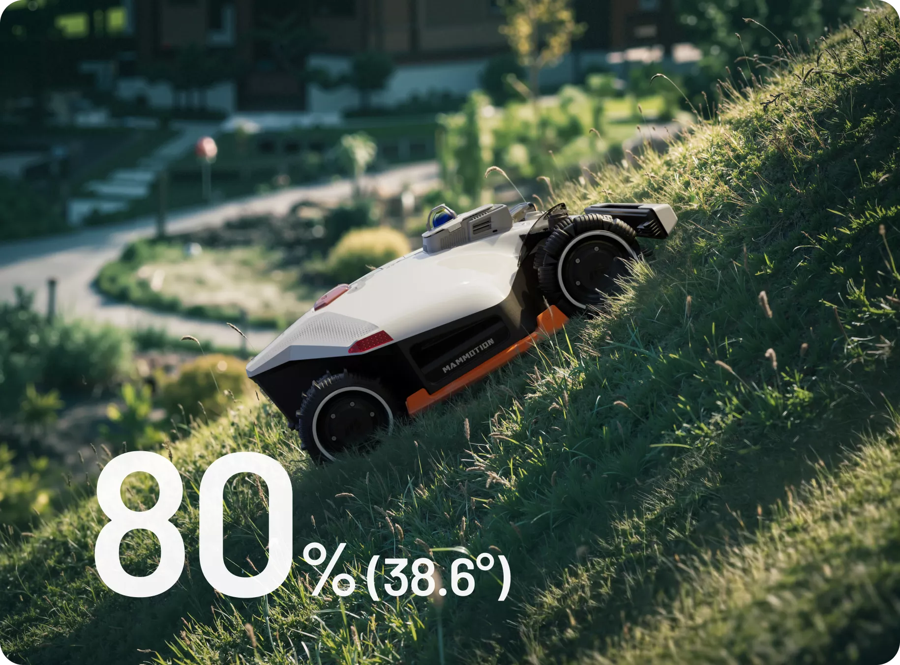 Mammotion Luba 3 AWD LiDAR & RTK robottiruohonleikkuri maksimikaltevuus 80%