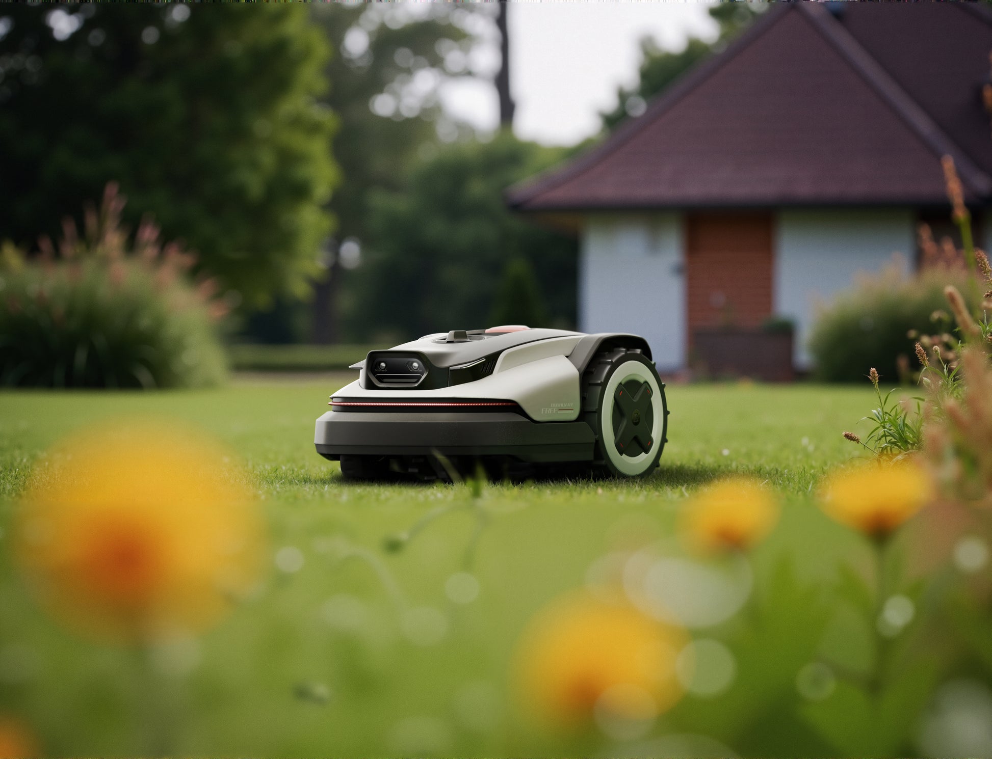 Roborock RockNeo Q1 robottiruohonleikkuri leikkaamassa